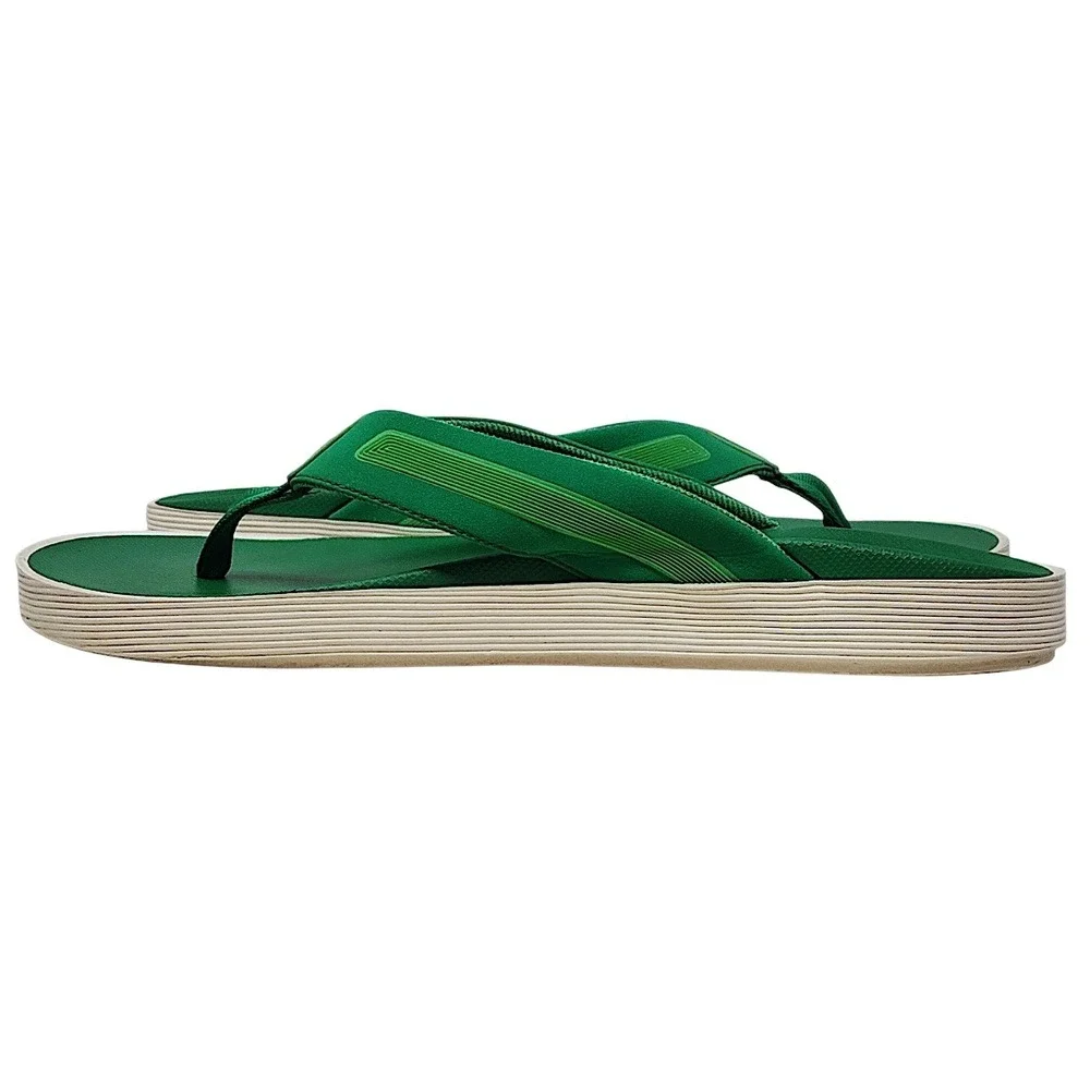 OluKai Leeward Flip Flops 9 Men Green Synthetic Beach Surf Sandal Aloha Hawaiian